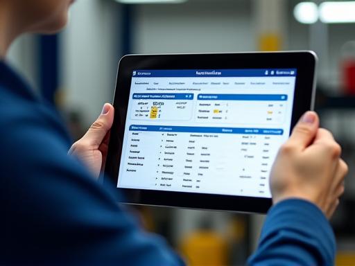 Tablet displaying an inventory management system dashboard